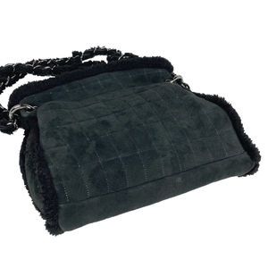 Chanel Chain Coco Stitch Mark Shoulder Suede Bag Black